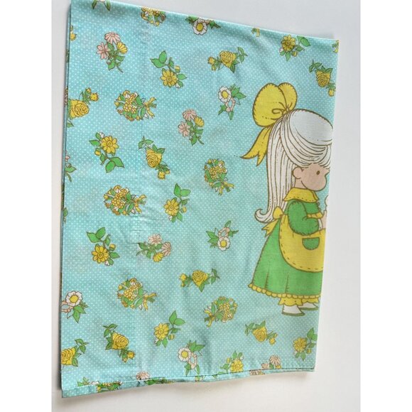 Vintage 70s single pillowcase, juvenile, little boy & girl with bouquet, Wolfpit - Picture 4 of 9